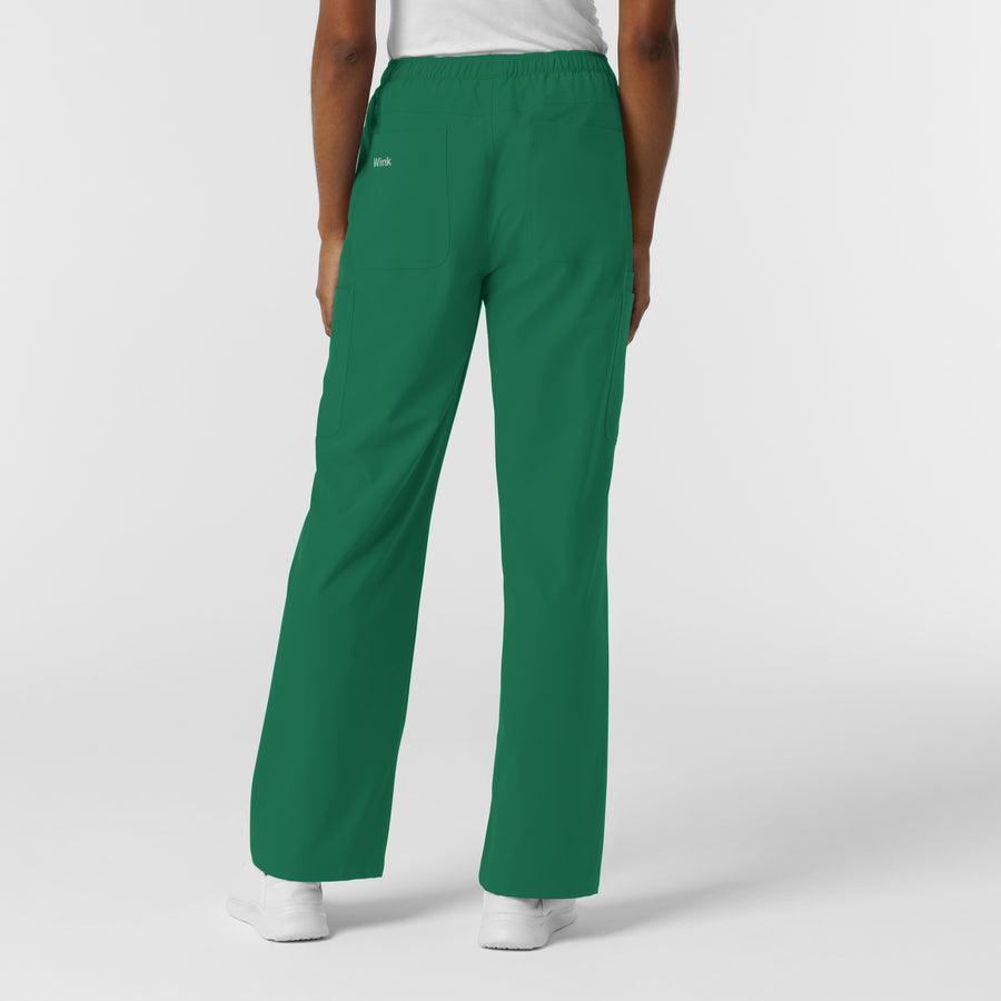 NURTUR Women's Straight Leg Cargo Scrub Pant Hunter back view