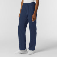 NURTUR Women's Straight Leg Cargo Scrub Pant Navy side view