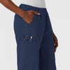 NURTUR Women's Straight Leg Cargo Scrub Pant Navy side detail 2