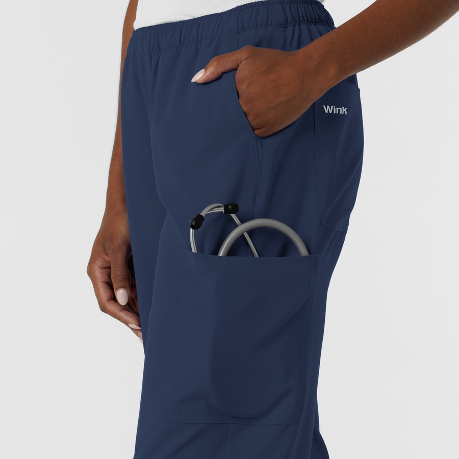 NURTUR Women's Straight Leg Cargo Scrub Pant - Navy