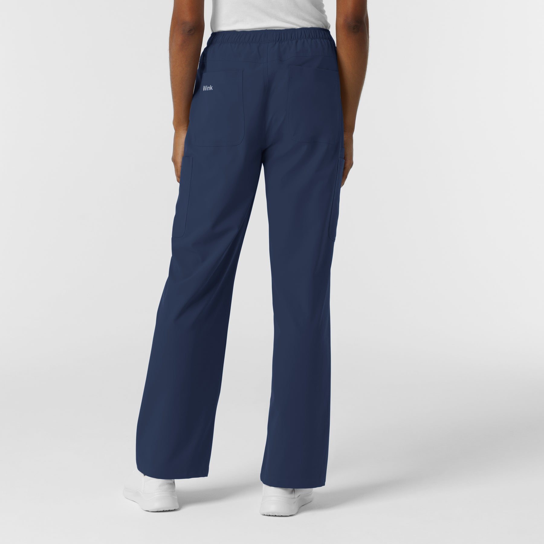 NURTUR Women's Straight Leg Cargo Scrub Pant Navy back view