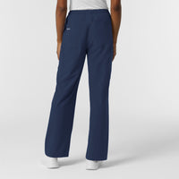NURTUR Women's Straight Leg Cargo Scrub Pant Navy back view