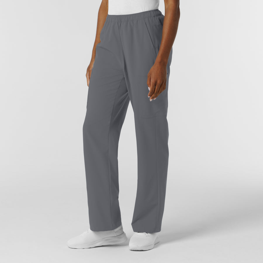 NURTUR Women's Straight Leg Cargo Scrub Pant Pewter side view