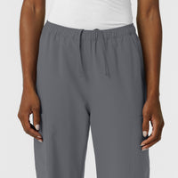 NURTUR Women's Straight Leg Cargo Scrub Pant Pewter side detail 1