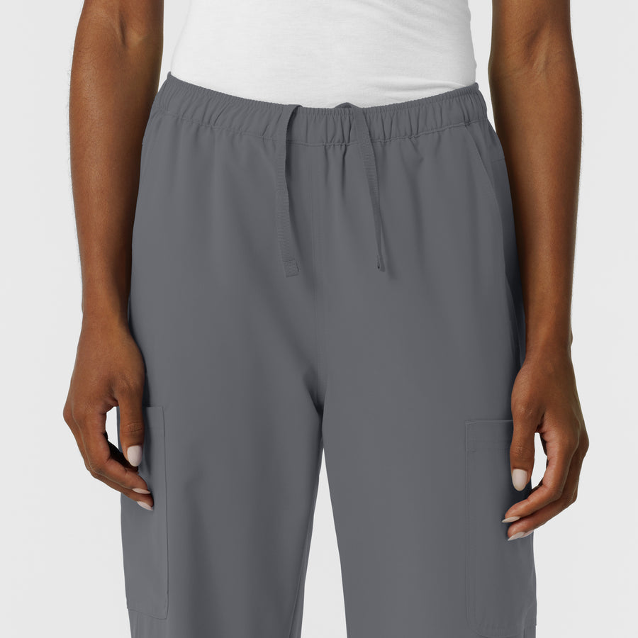 NURTUR Women's Straight Leg Cargo Scrub Pant Pewter side detail 1
