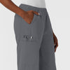 NURTUR Women's Straight Leg Cargo Scrub Pant Pewter side detail 2