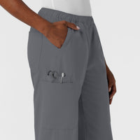 NURTUR Women's Straight Leg Cargo Scrub Pant Pewter side detail 2