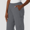 NURTUR Women's Straight Leg Cargo Scrub Pant Pewter hemline detail