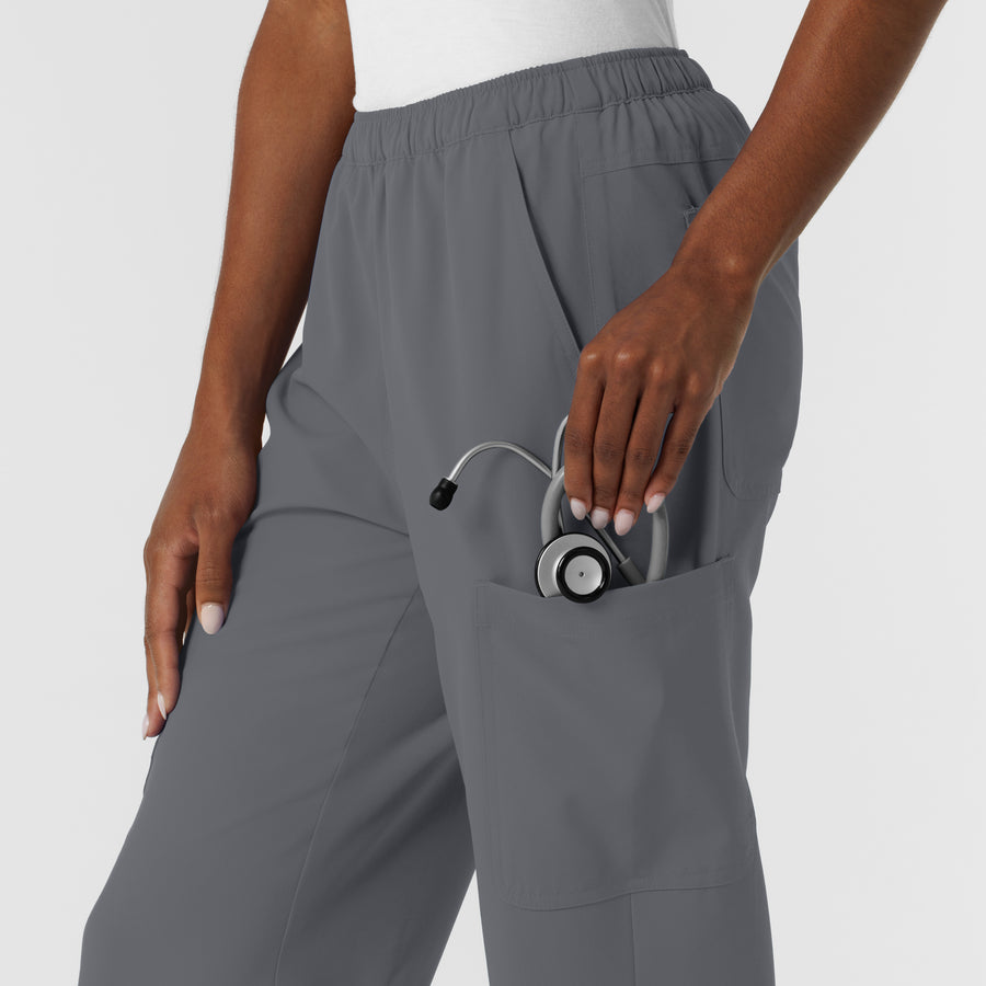 NURTUR Women's Straight Leg Cargo Scrub Pant Pewter back detail
