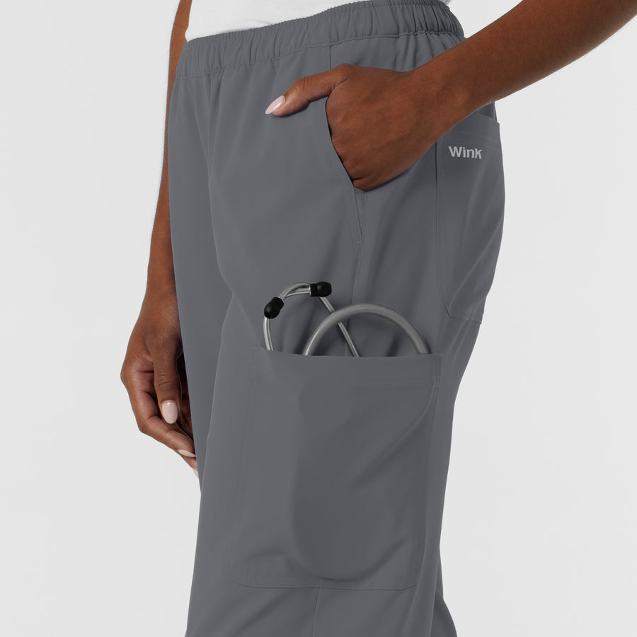 NURTUR Women's Straight Leg Cargo Scrub Pant - Pewter