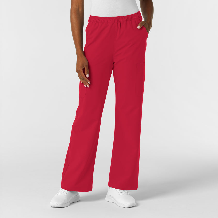 Nurtur Women's Straight Leg Cargo Scrub Pant - Red