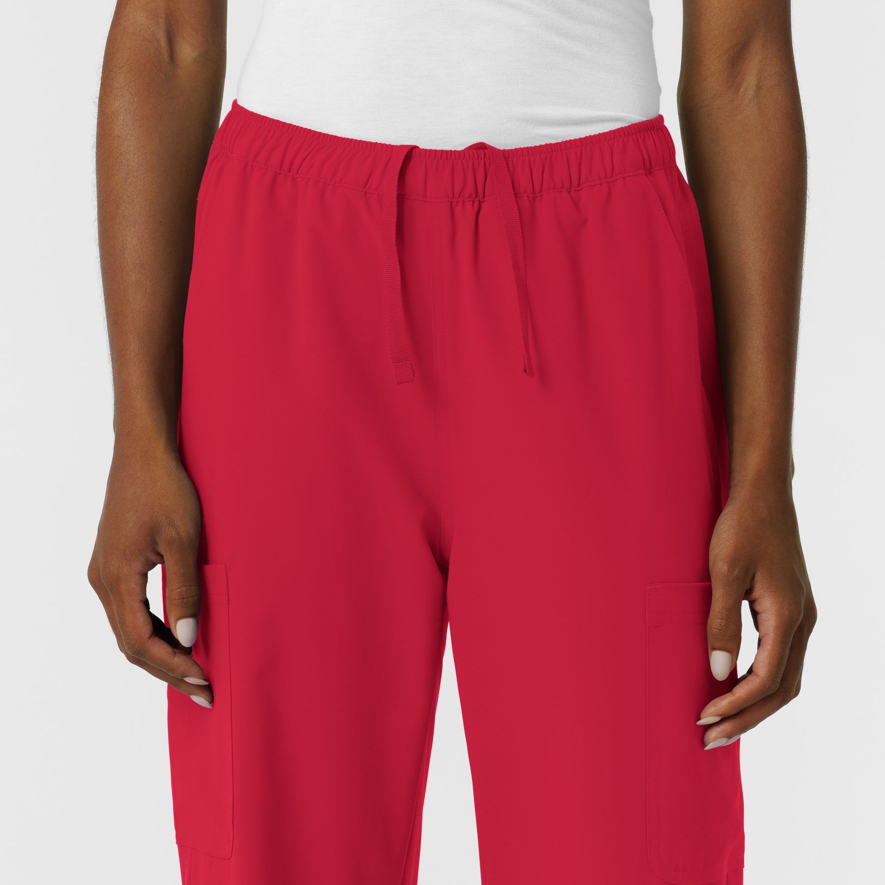 Nurtur Women's Straight Leg Cargo Scrub Pant - Red