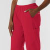 Nurtur Women's Straight Leg Cargo Scrub Pant - Red