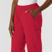 Nurtur Women's Straight Leg Cargo Scrub Pant - Red