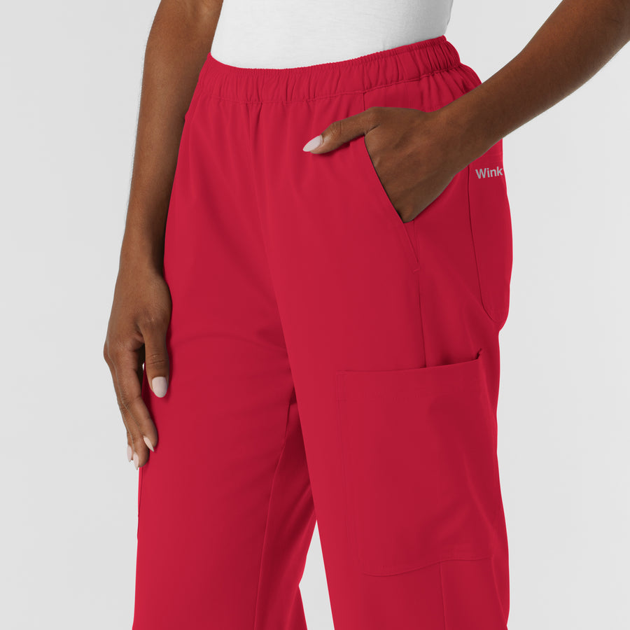 Nurtur Women's Straight Leg Cargo Scrub Pant - Red