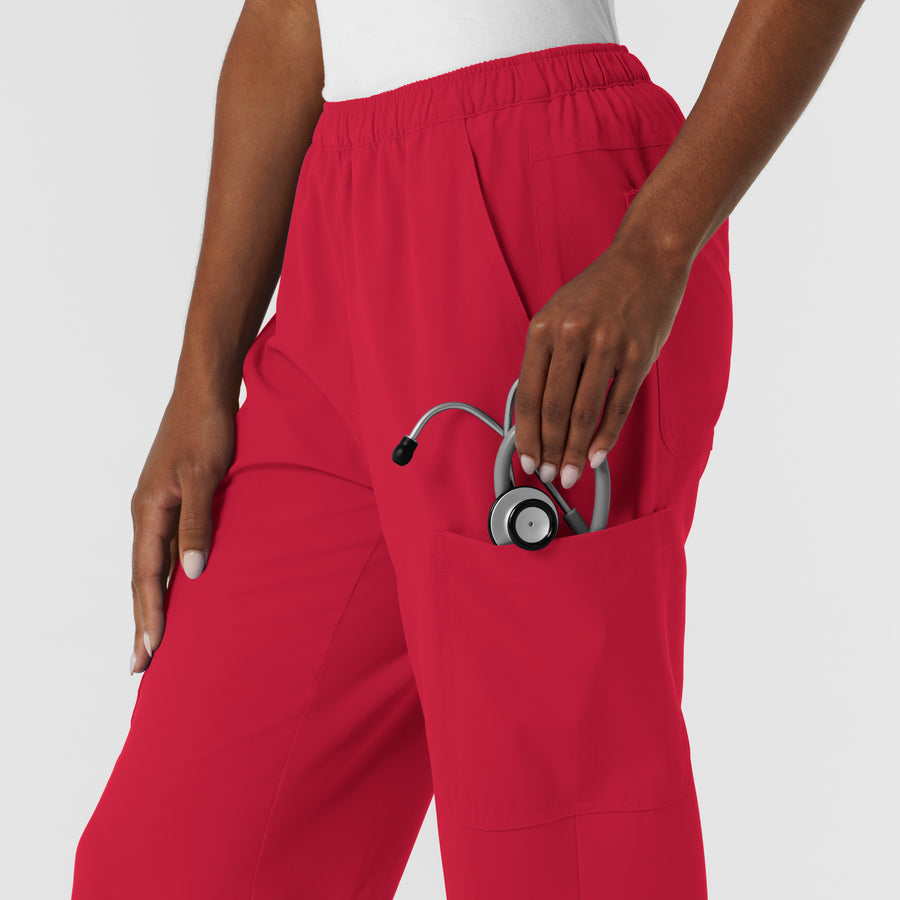 Nurtur Women's Straight Leg Cargo Scrub Pant - Red