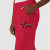 Nurtur Women's Straight Leg Cargo Scrub Pant - Red