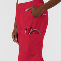 Nurtur Women's Straight Leg Cargo Scrub Pant - Red