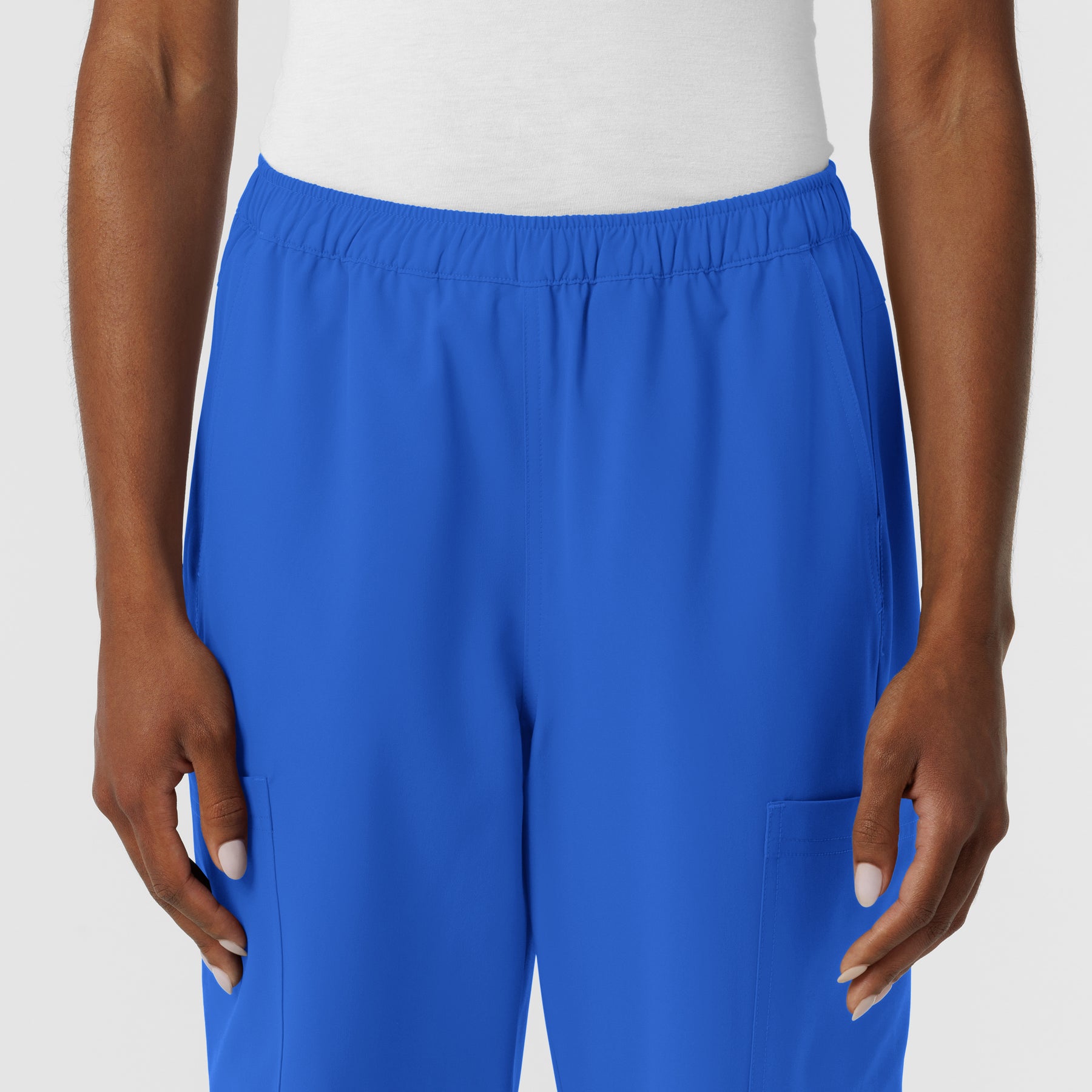NURTUR Women's Straight Leg Cargo Scrub Pant Royal front detail