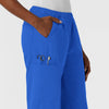 NURTUR Women's Straight Leg Cargo Scrub Pant Royal side detail 2