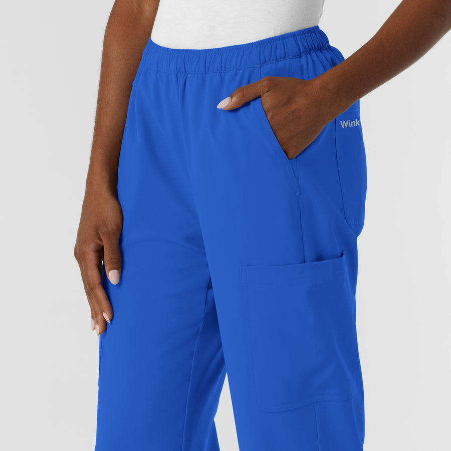 NURTUR Women's Straight Leg Cargo Scrub Pant Royal hemline detail