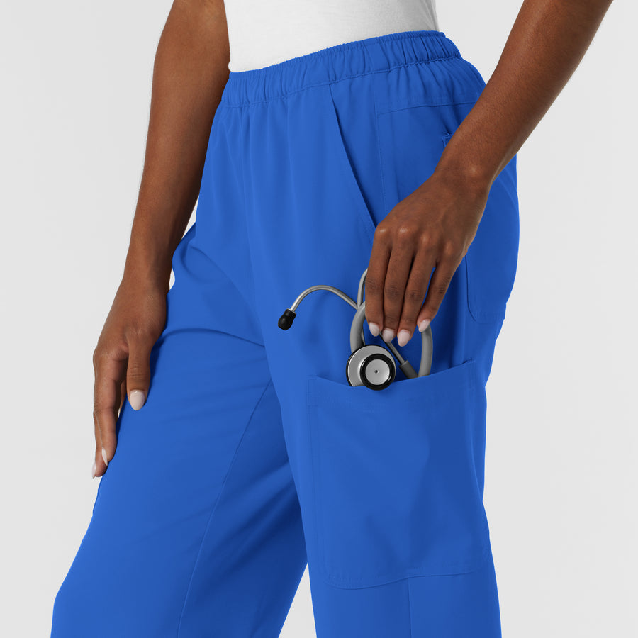 NURTUR Women's Straight Leg Cargo Scrub Pant Royal back detail