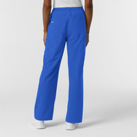 NURTUR Women's Straight Leg Cargo Scrub Pant Royal back view