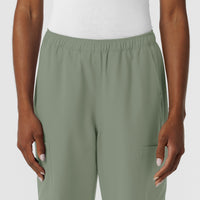 NURTUR Women's Straight Leg Cargo Scrub Pant Sage front detail