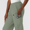 NURTUR Women's Straight Leg Cargo Scrub Pant Sage back detail