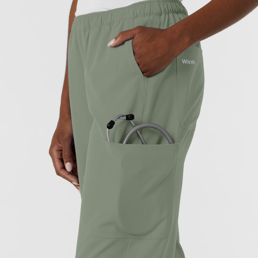 NURTUR Women's Straight Leg Cargo Scrub Pant - Sage
