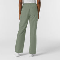 NURTUR Women's Straight Leg Cargo Scrub Pant Sage back view