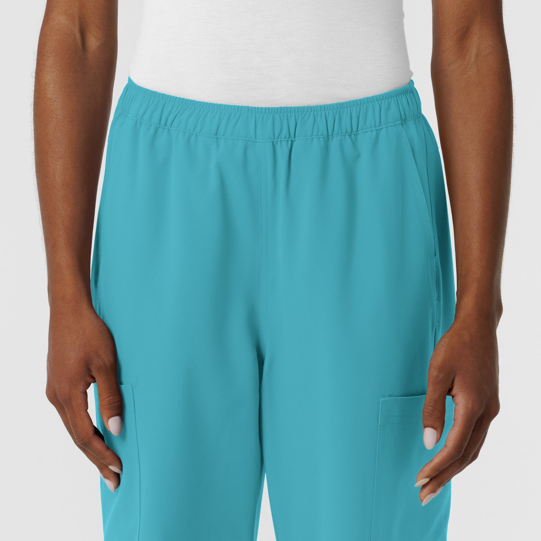 Nurtur Women's Straight Leg Cargo Scrub Pant - Teal Blue