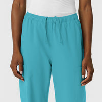 Nurtur Women's Straight Leg Cargo Scrub Pant - Teal Blue