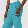 Nurtur Women's Straight Leg Cargo Scrub Pant - Teal Blue