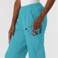 Nurtur Women's Straight Leg Cargo Scrub Pant - Teal Blue