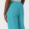 Nurtur Women's Straight Leg Cargo Scrub Pant - Teal Blue