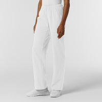 NURTUR Women's Straight Leg Cargo Scrub Pant White side view