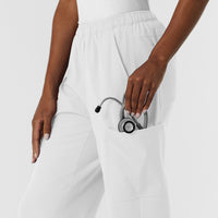 NURTUR Women's Straight Leg Cargo Scrub Pant White back detail