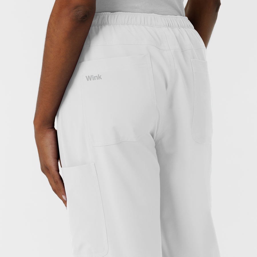 NURTUR Women's Straight Leg Cargo Scrub Pant - White
