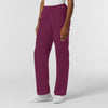 NURTUR Women's Straight Leg Cargo Scrub Pant Wine side view