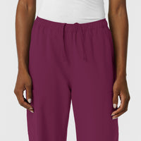 NURTUR Women's Straight Leg Cargo Scrub Pant Wine side detail 1