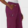 NURTUR Women's Straight Leg Cargo Scrub Pant Wine side detail 2