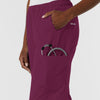 NURTUR Women's Straight Leg Cargo Scrub Pant - Wine