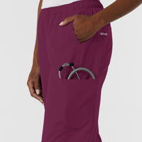 NURTUR Women's Straight Leg Cargo Scrub Pant - Wine