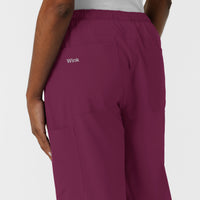 NURTUR Women's Straight Leg Cargo Scrub Pant - Wine
