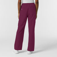 NURTUR Women's Straight Leg Cargo Scrub Pant Wine back view