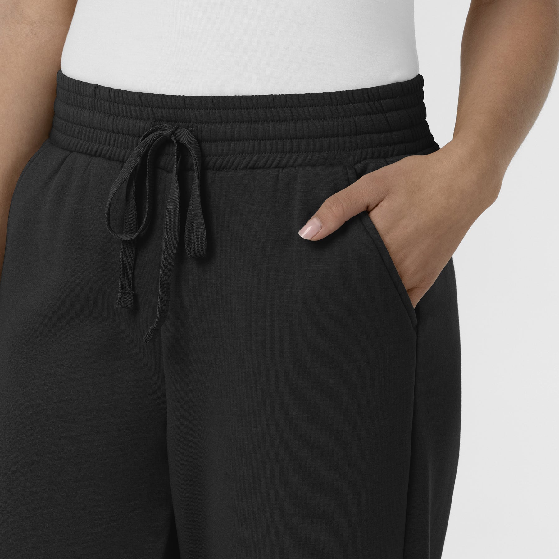 Unwind & Lounge Women's Wide Leg Pant Black front detail