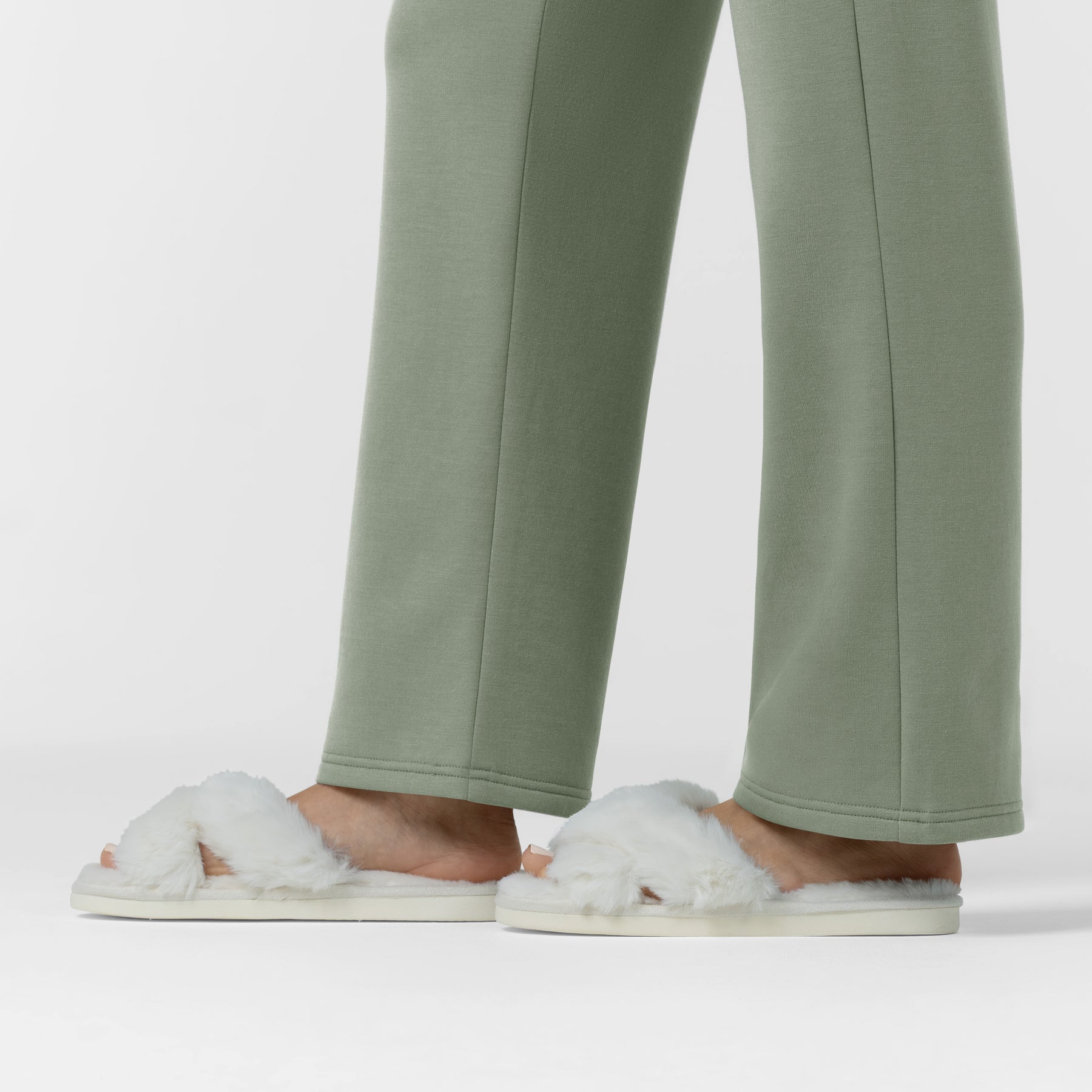 Unwind & Lounge Women's Wide Leg Pant Sage side detail 1