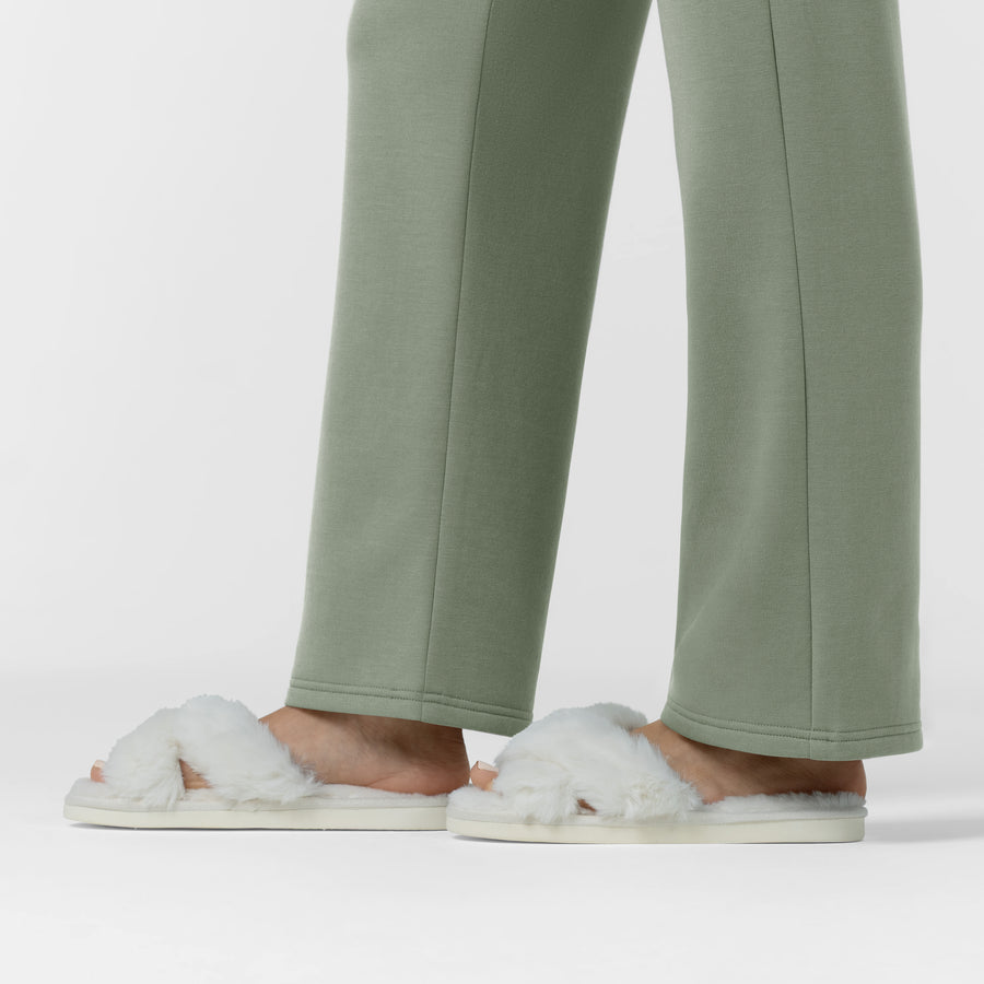 Unwind & Lounge Women's Wide Leg Pant Sage side detail 1