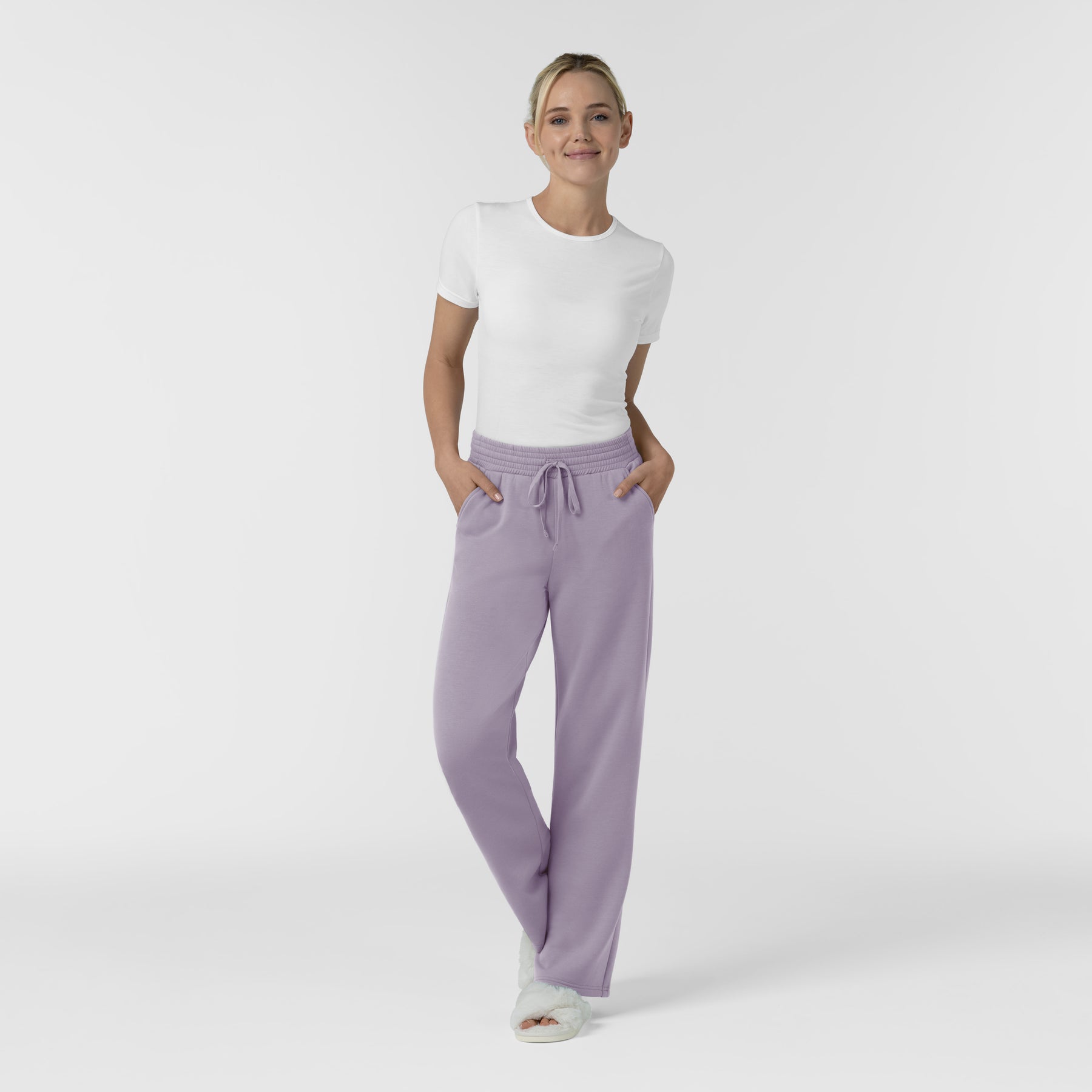Unwind & Lounge Women's Wide Leg Pant Wisteria full scrub set